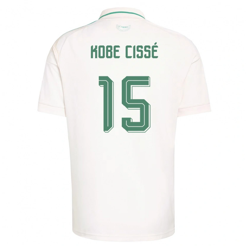 Danxen Niño Camiseta Gales Prince Kobe Cissé #15 Blanco Marrón Verde 2ª Equipación 26-28 La Camisa México