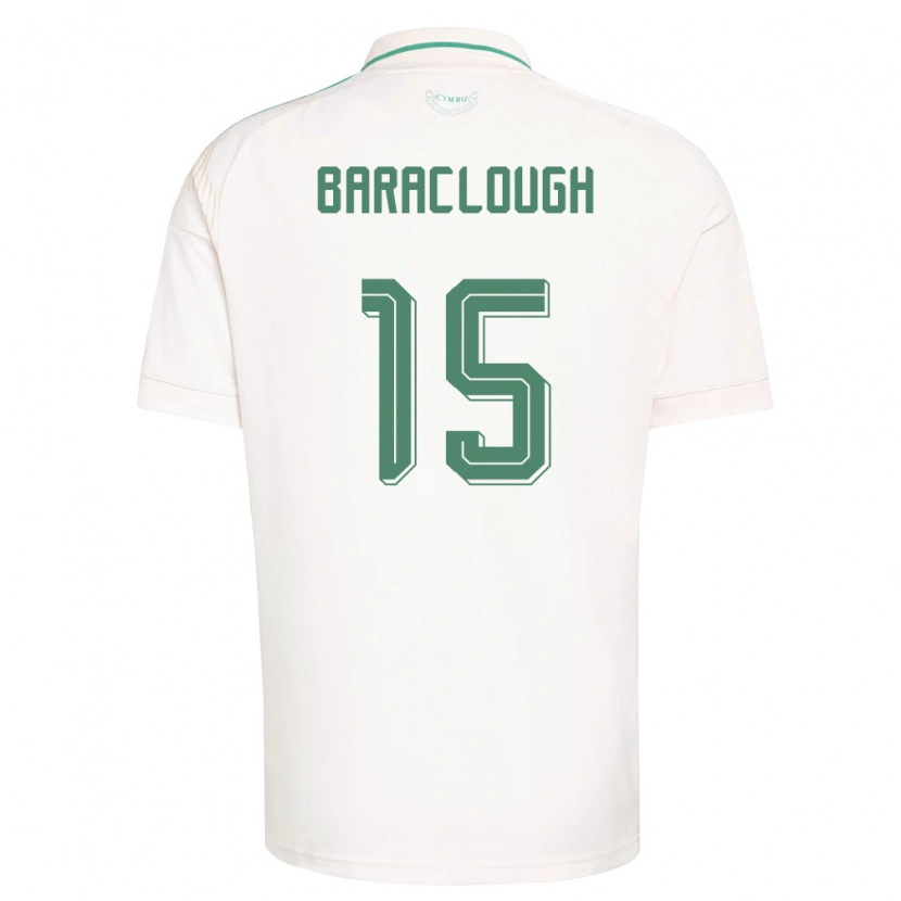 Danxen Niño Camiseta Gales Freddie Baraclough #15 Blanco Marrón Verde 2ª Equipación 26-28 La Camisa México