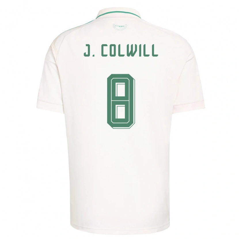 Danxen Niño Camiseta Gales Joel Colwill #8 Blanco Marrón Verde 2ª Equipación 26-28 La Camisa México