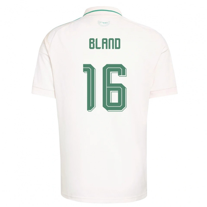 Danxen Niño Camiseta Gales Jonathan Bland #16 Blanco Marrón Verde 2ª Equipación 26-28 La Camisa México
