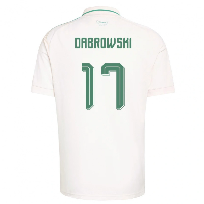 Danxen Niño Camiseta Gales Damian Dabrowski #17 Blanco Marrón Verde 2ª Equipación 26-28 La Camisa México