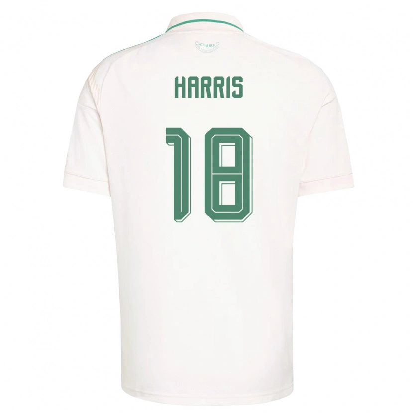 Danxen Niño Camiseta Gales Mark Harris #18 Blanco Marrón Verde 2ª Equipación 26-28 La Camisa México