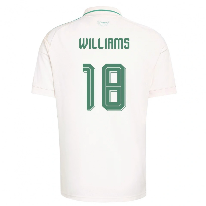 Danxen Niño Camiseta Gales Josh Williams #18 Blanco Marrón Verde 2ª Equipación 26-28 La Camisa México