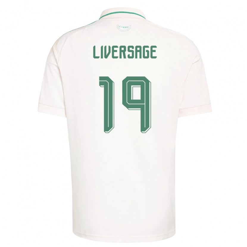 Danxen Niño Camiseta Gales Leon Liversage #19 Blanco Marrón Verde 2ª Equipación 26-28 La Camisa México