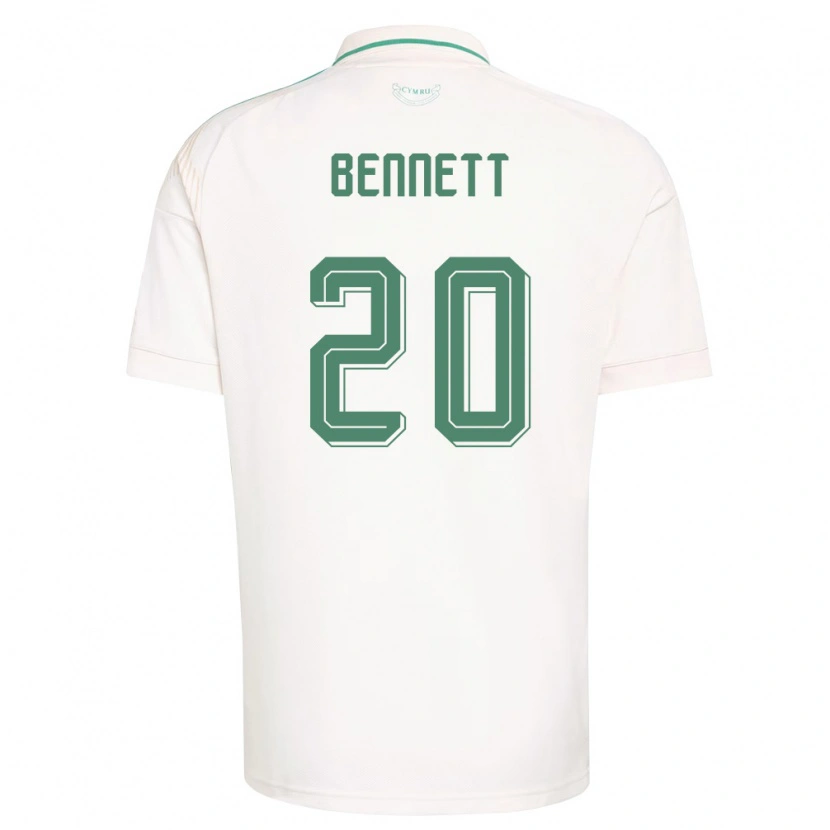 Danxen Niño Camiseta Gales Aaron Bennett #20 Blanco Marrón Verde 2ª Equipación 26-28 La Camisa México