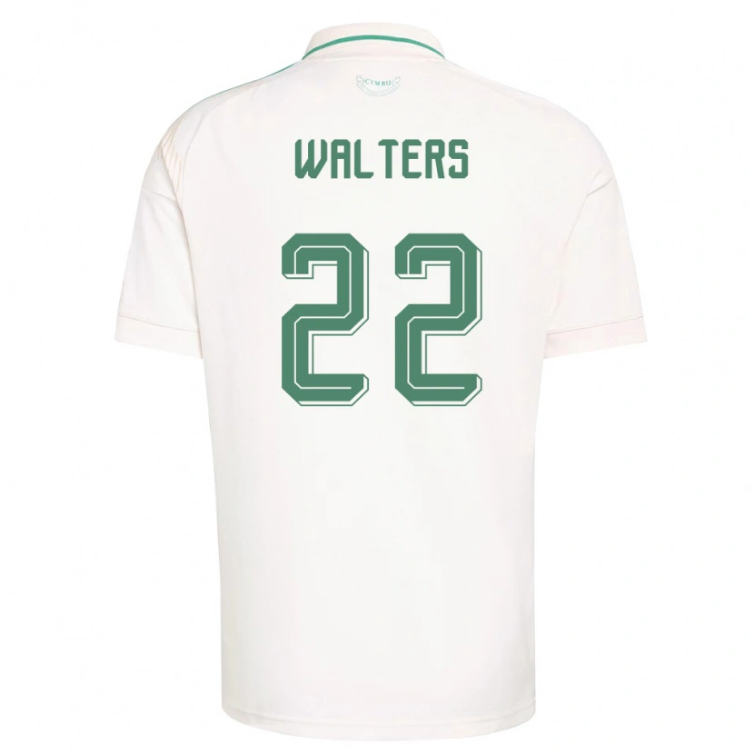 Danxen Niño Camiseta Gales Georgia Walters #22 Blanco Marrón Verde 2ª Equipación 26-28 La Camisa México
