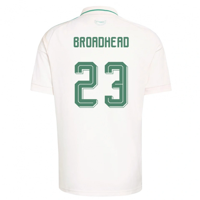 Danxen Niño Camiseta Gales Nathan Broadhead #23 Blanco Marrón Verde 2ª Equipación 26-28 La Camisa México