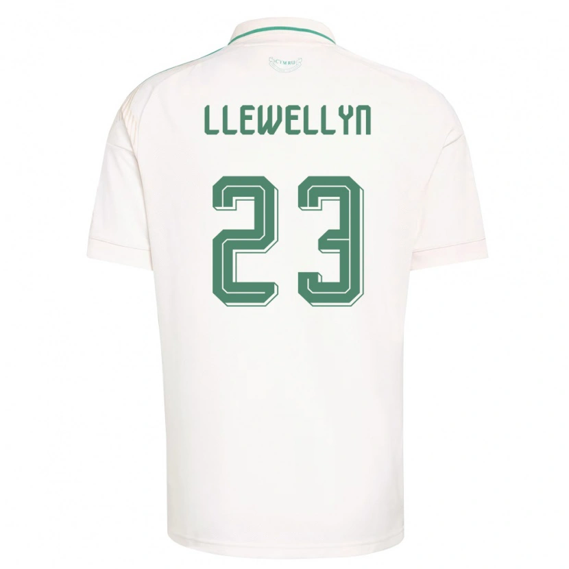Danxen Niño Camiseta Gales Ffion Llewellyn #23 Blanco Marrón Verde 2ª Equipación 26-28 La Camisa México