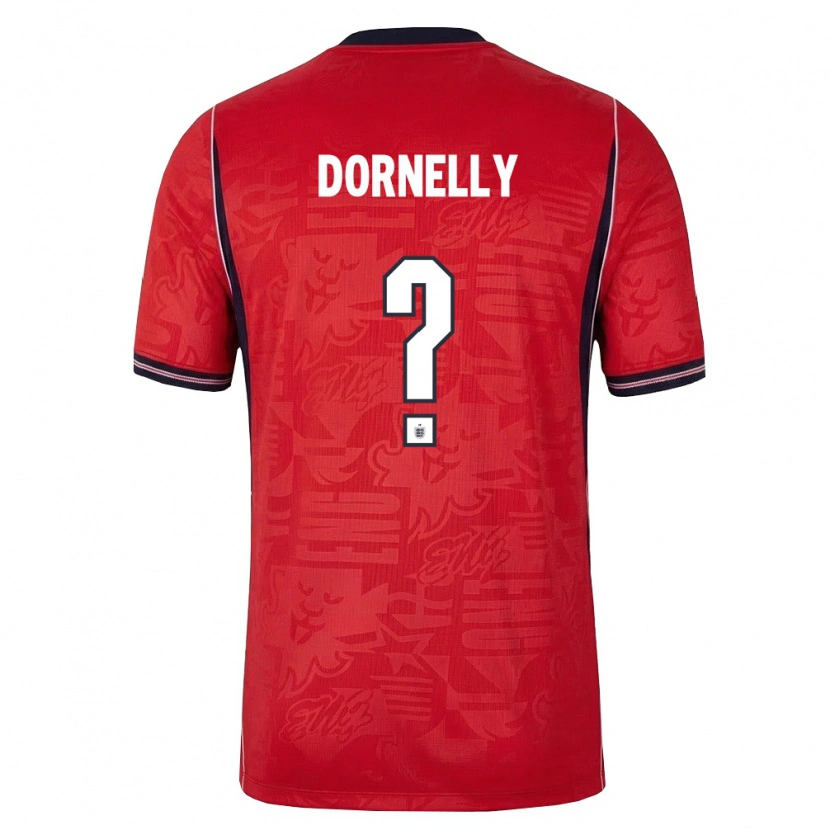 Danxen Niño Camiseta Inglaterra James Dornelly #0 Rojo Marino Blanco 2ª Equipación 26-28 La Camisa México