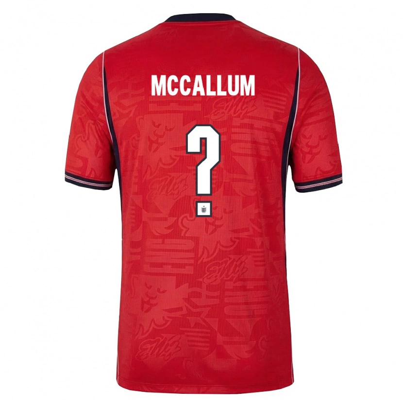 Danxen Niño Camiseta Inglaterra Paul Mccallum #0 Rojo Marino Blanco 2ª Equipación 26-28 La Camisa México