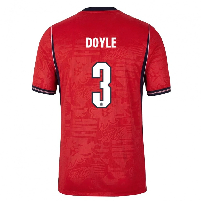 Danxen Niño Camiseta Inglaterra Callum Doyle #3 Rojo Marino Blanco 2ª Equipación 26-28 La Camisa México