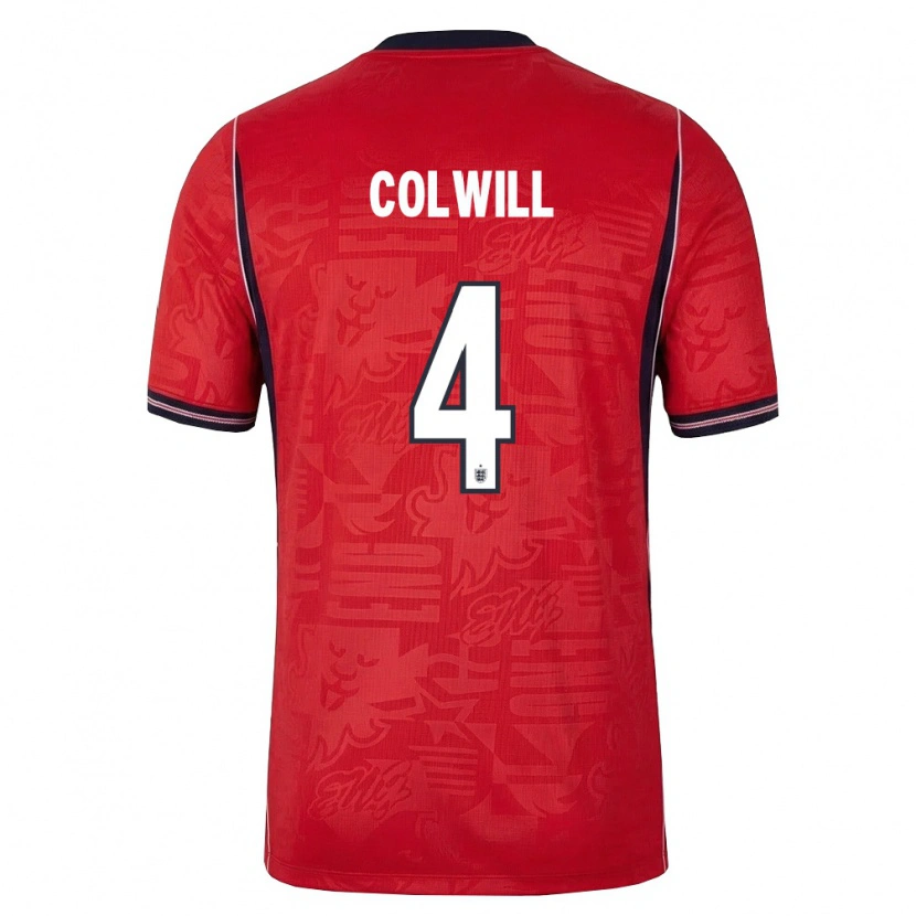 Danxen Niño Camiseta Inglaterra Levi Colwill #4 Rojo Marino Blanco 2ª Equipación 26-28 La Camisa México