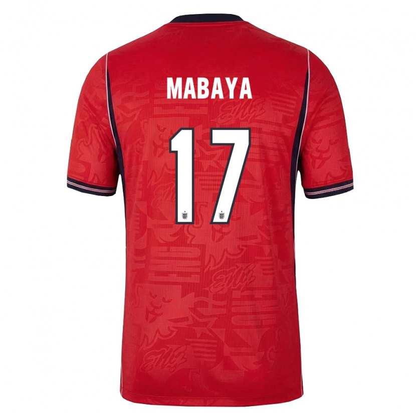 Danxen Niño Camiseta Inglaterra Isaac Mabaya #17 Rojo Marino Blanco 2ª Equipación 26-28 La Camisa México