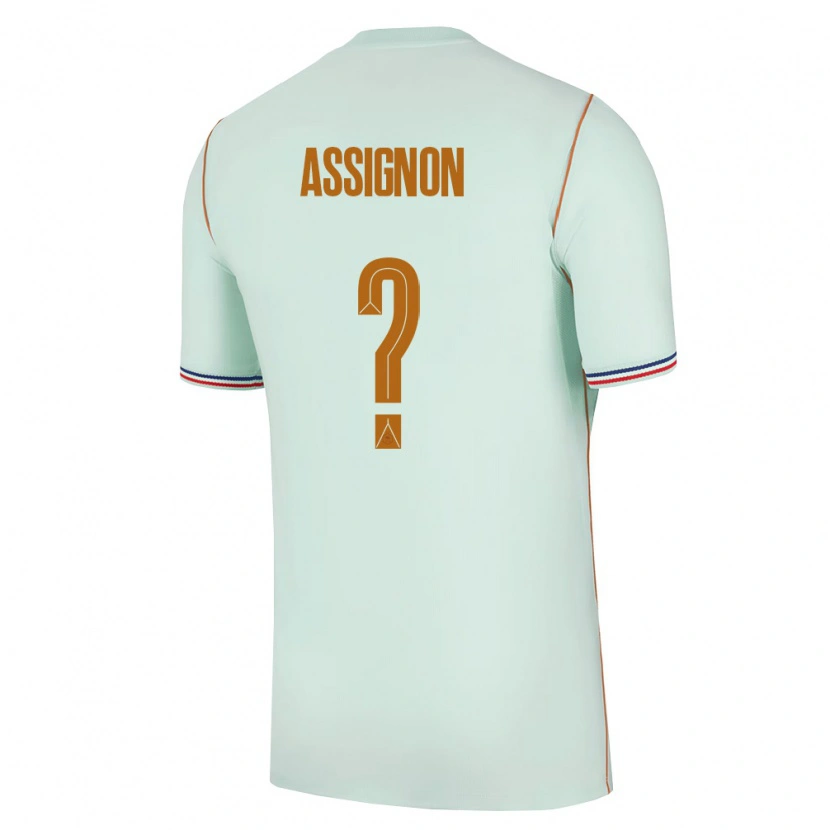 Danxen Niño Camiseta Francia Kenny Assignon #0 Verde Oro 2ª Equipación 26-28 La Camisa México