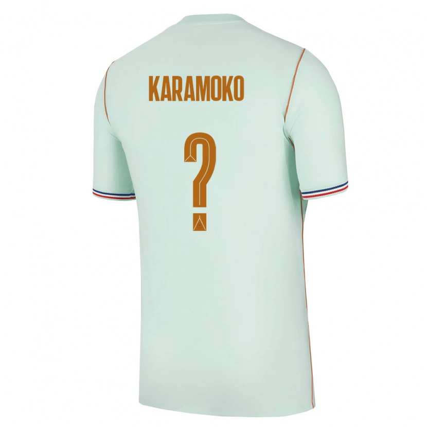 Danxen Niño Camiseta Francia Noah Karamoko #0 Verde Oro 2ª Equipación 26-28 La Camisa México