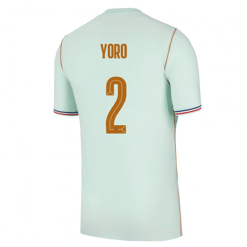 Danxen Niño Camiseta Francia Leny Yoro #2 Verde Oro 2ª Equipación 26-28 La Camisa México