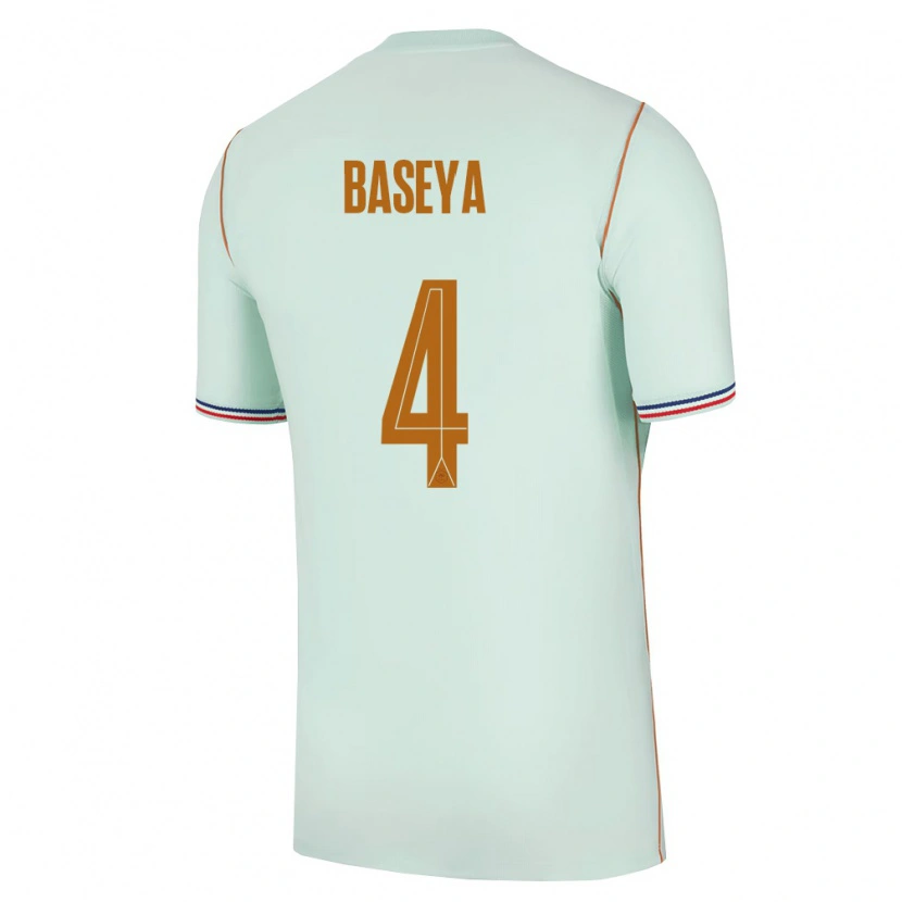 Danxen Niño Camiseta Francia Steven Baseya #4 Verde Oro 2ª Equipación 26-28 La Camisa México