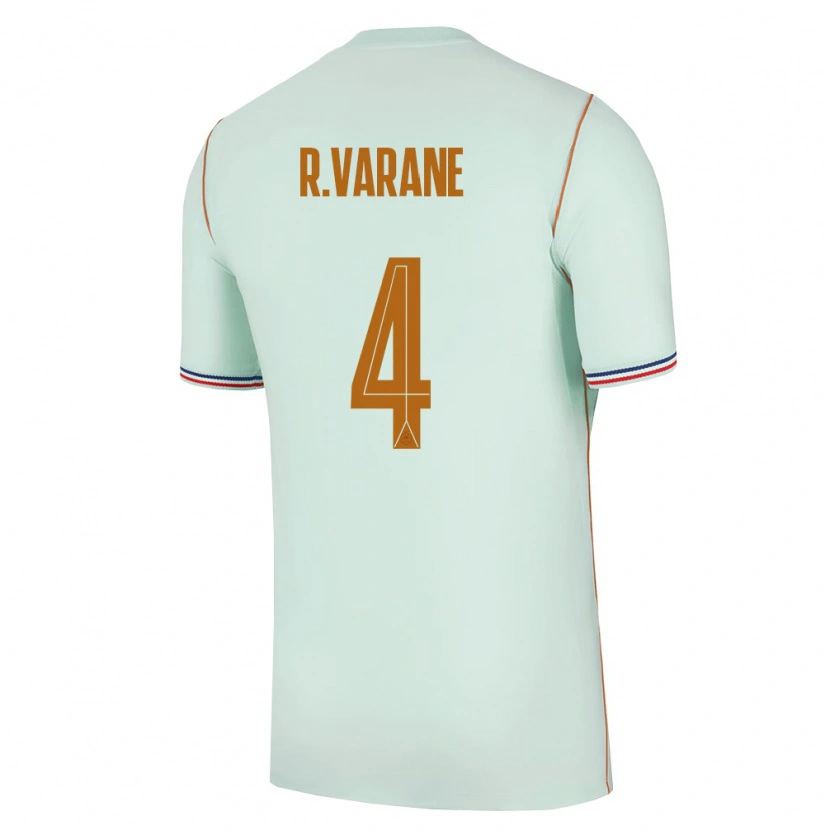 Danxen Niño Camiseta Francia Raphael Varane #4 Verde Oro 2ª Equipación 26-28 La Camisa México