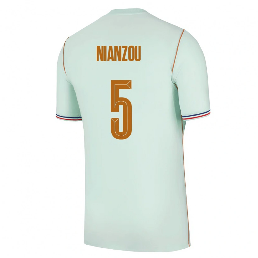 Danxen Niño Camiseta Francia Tanguy Nianzou #5 Verde Oro 2ª Equipación 26-28 La Camisa México