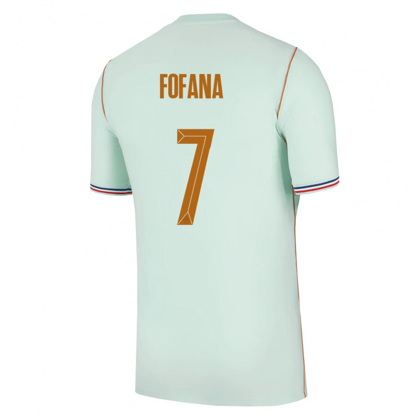 Danxen Niño Camiseta Francia Rayan Fofana #7 Verde Oro 2ª Equipación 26-28 La Camisa México
