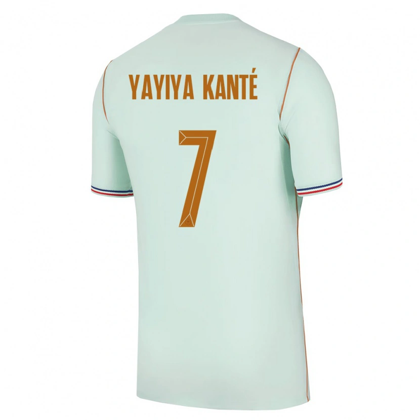 Danxen Niño Camiseta Francia Ibrahim Yayiya Kanté #7 Verde Oro 2ª Equipación 26-28 La Camisa México