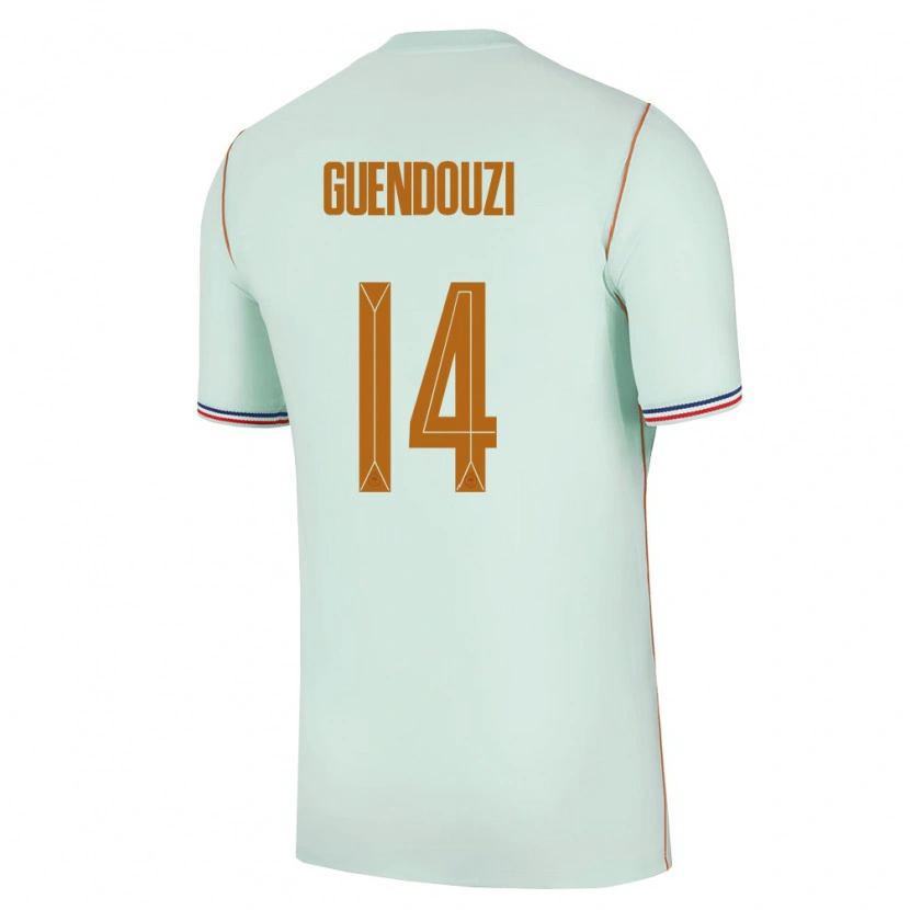 Danxen Niño Camiseta Francia Matteo Guendouzi #14 Verde Oro 2ª Equipación 26-28 La Camisa México