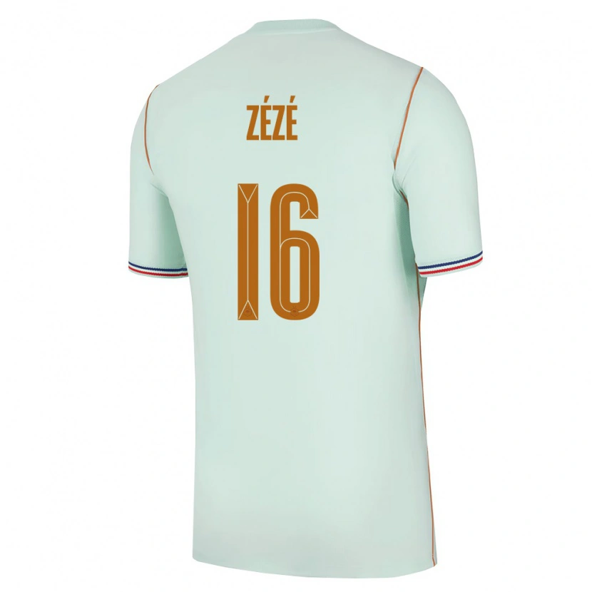 Danxen Niño Camiseta Francia Yanel Zézé #16 Verde Oro 2ª Equipación 26-28 La Camisa México