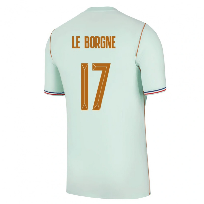 Danxen Niño Camiseta Francia Andréa Le Borgne #17 Verde Oro 2ª Equipación 26-28 La Camisa México