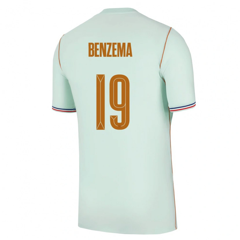 Danxen Niño Camiseta Francia Karim Benzema #19 Verde Oro 2ª Equipación 26-28 La Camisa México