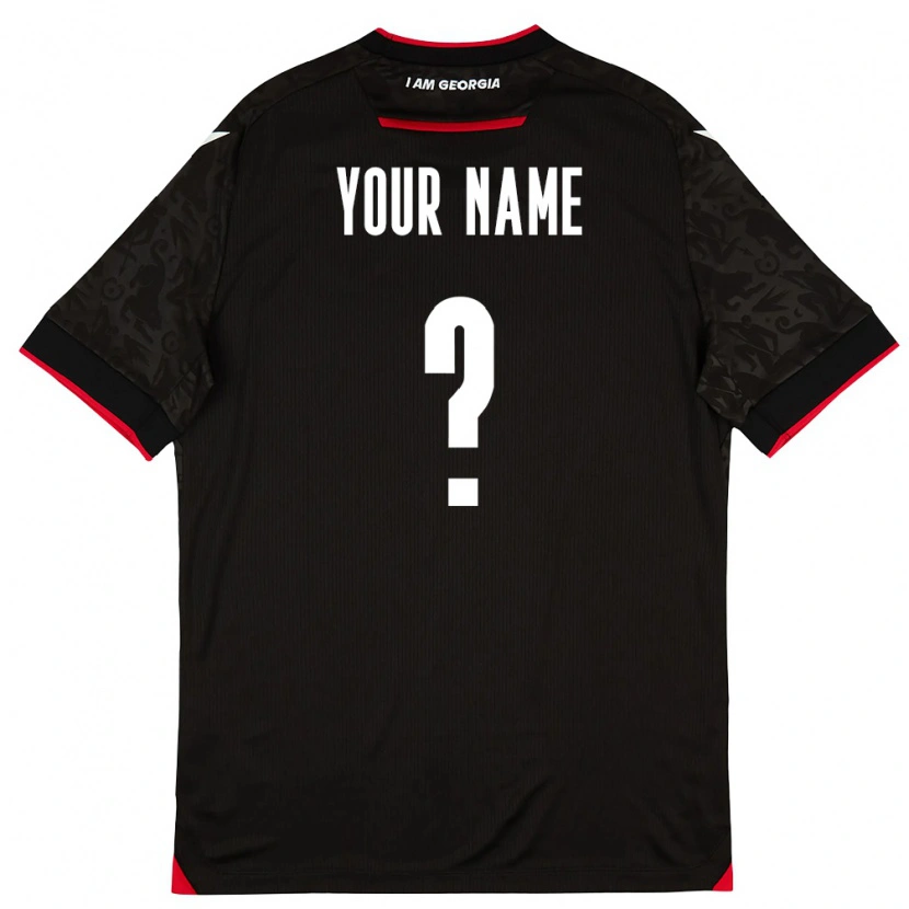 Danxen Niño Camiseta Georgia Su Nombre #0 Negro Blanco Rojo 2ª Equipación 26-28 La Camisa México