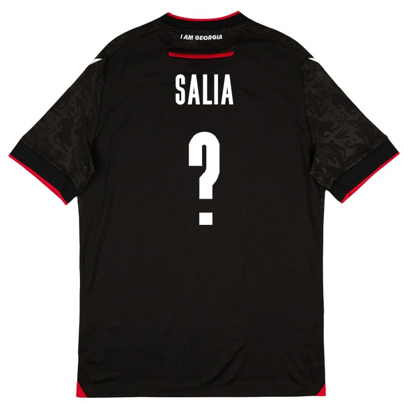Danxen Niño Camiseta Georgia Vakhtang Salia #0 Negro Blanco Rojo 2ª Equipación 26-28 La Camisa México