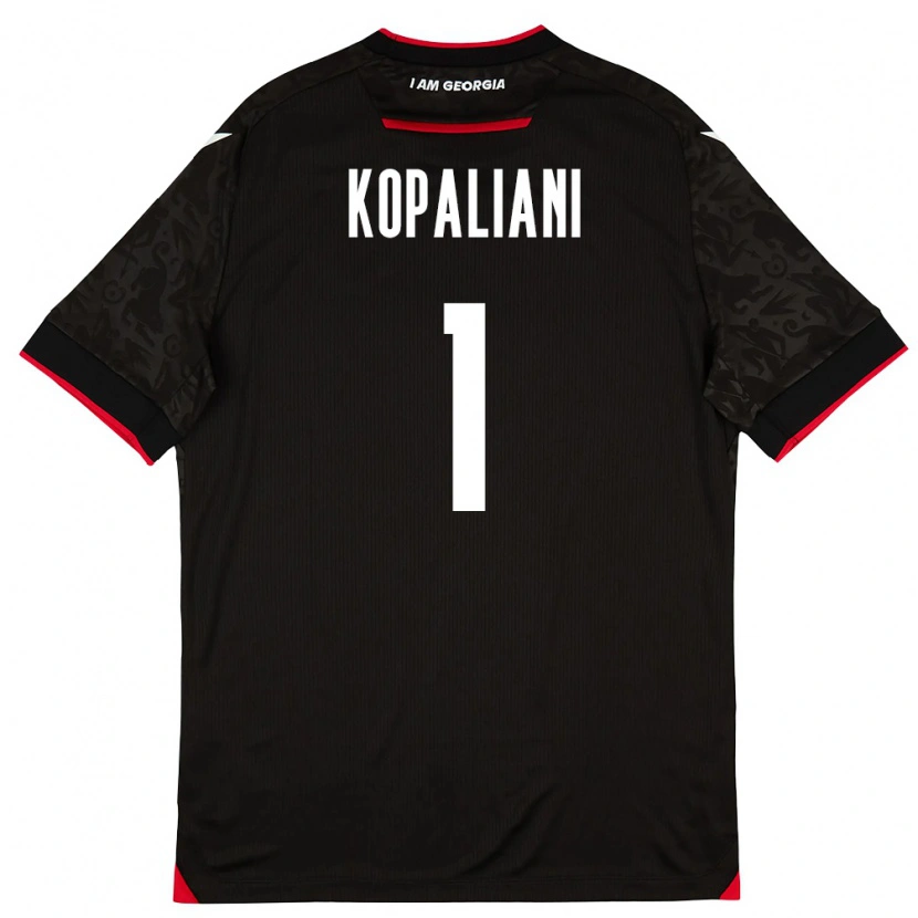 Danxen Niño Camiseta Georgia Soso Kopaliani #1 Negro Blanco Rojo 2ª Equipación 26-28 La Camisa México