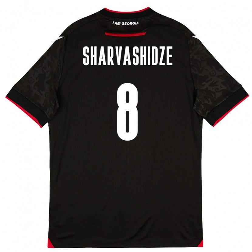 Danxen Niño Camiseta Georgia Saba Sharvashidze #8 Negro Blanco Rojo 2ª Equipación 26-28 La Camisa México