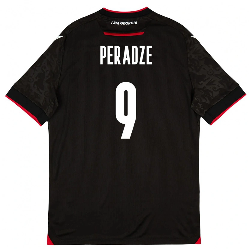 Danxen Niño Camiseta Georgia Giorgi Peradze #9 Negro Blanco Rojo 2ª Equipación 26-28 La Camisa México