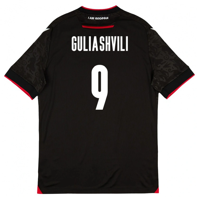 Danxen Niño Camiseta Georgia Giorgi Guliashvili #9 Negro Blanco Rojo 2ª Equipación 26-28 La Camisa México