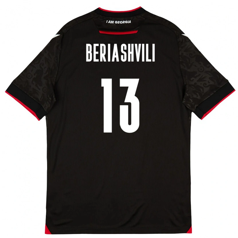 Danxen Niño Camiseta Georgia Ilia Beriashvili #13 Negro Blanco Rojo 2ª Equipación 26-28 La Camisa México