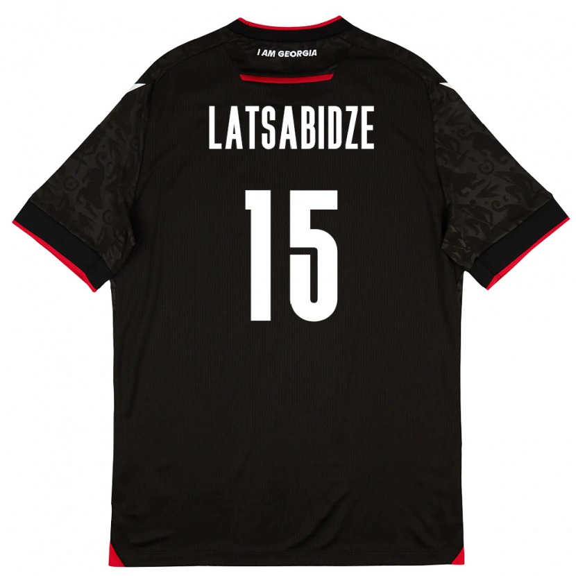 Danxen Niño Camiseta Georgia Luka Latsabidze #15 Negro Blanco Rojo 2ª Equipación 26-28 La Camisa México
