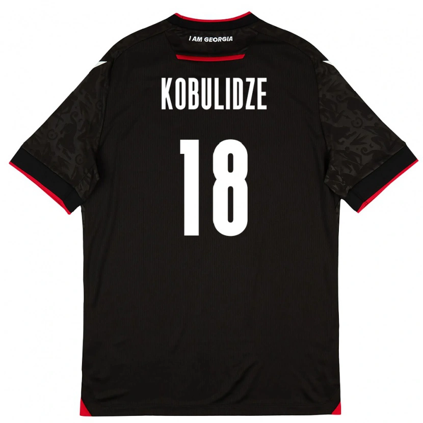 Danxen Niño Camiseta Georgia Andria Kobulidze #18 Negro Blanco Rojo 2ª Equipación 26-28 La Camisa México