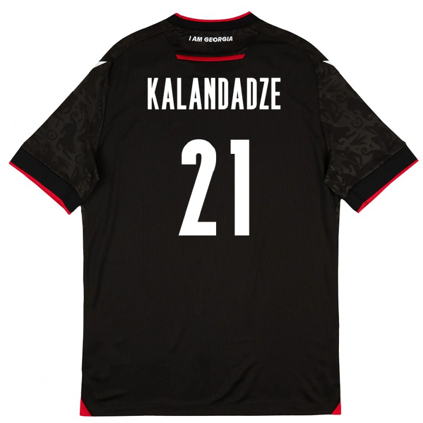 Danxen Niño Camiseta Georgia Mariam Kalandadze #21 Negro Blanco Rojo 2ª Equipación 26-28 La Camisa México