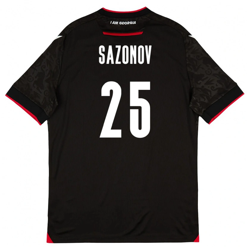 Danxen Niño Camiseta Georgia Saba Sazonov #25 Negro Blanco Rojo 2ª Equipación 26-28 La Camisa México