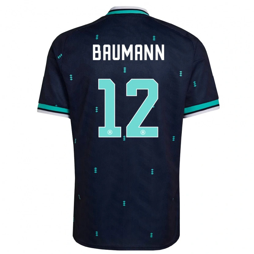Danxen Niño Camiseta Alemania Oliver Baumann #12 Marino Azul Cielo Blanco 2ª Equipación 26-28 La Camisa México