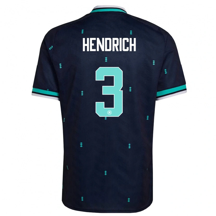 Danxen Niño Camiseta Alemania Kathrin Hendrich #3 Marino Azul Cielo Blanco 2ª Equipación 26-28 La Camisa México