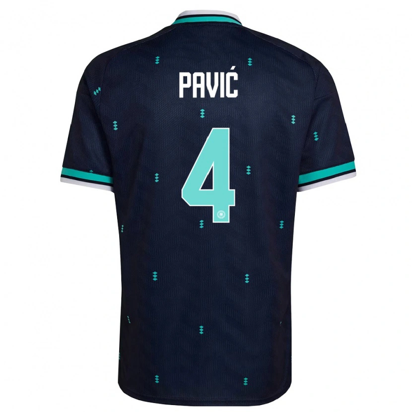 Danxen Niño Camiseta Alemania Filip Pavić #4 Marino Azul Cielo Blanco 2ª Equipación 26-28 La Camisa México