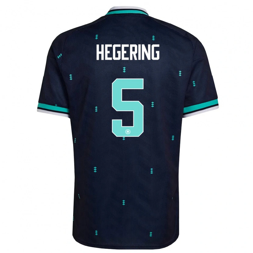 Danxen Niño Camiseta Alemania Marina Hegering #5 Marino Azul Cielo Blanco 2ª Equipación 26-28 La Camisa México