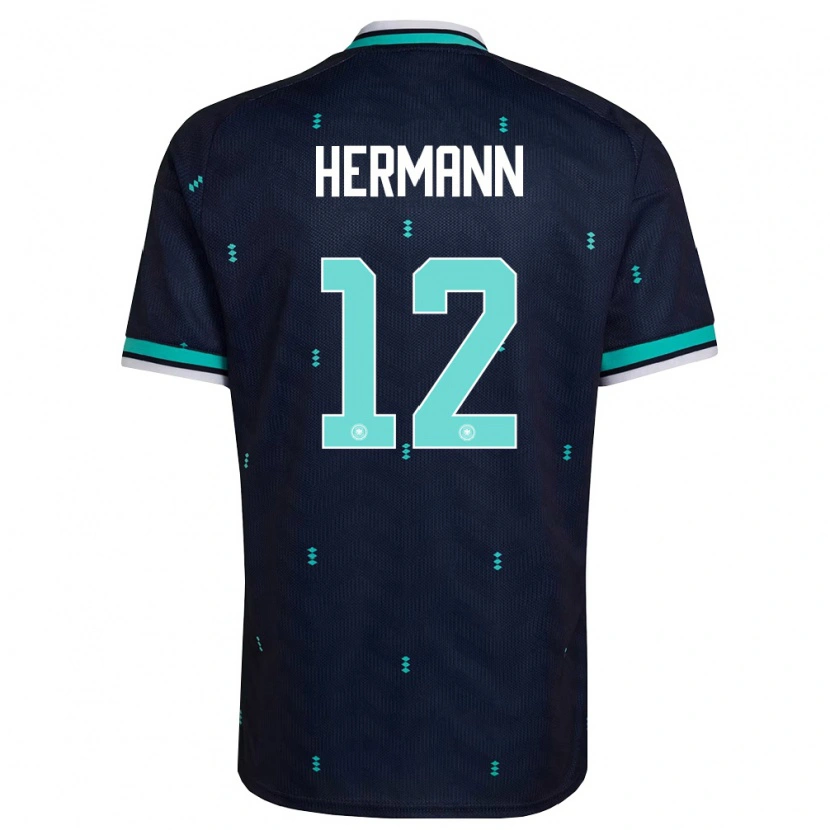 Danxen Niño Camiseta Alemania Hannes Hermann #12 Marino Azul Cielo Blanco 2ª Equipación 26-28 La Camisa México