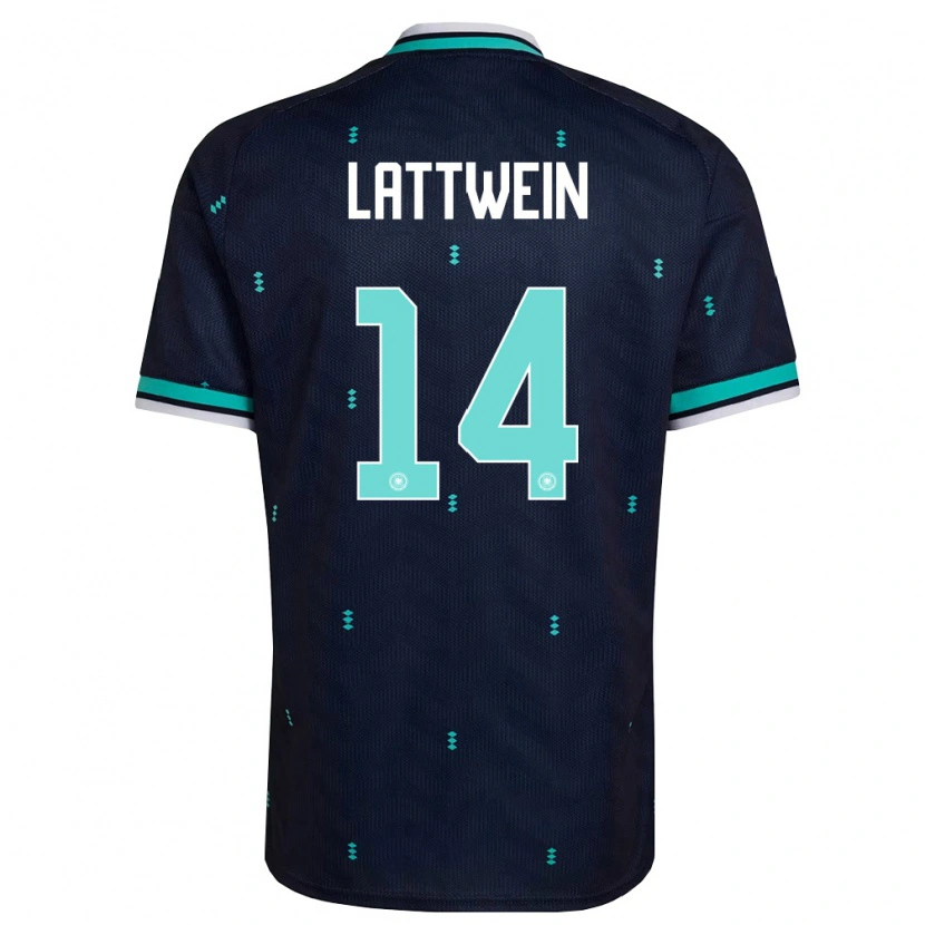 Danxen Niño Camiseta Alemania Lena Lattwein #14 Marino Azul Cielo Blanco 2ª Equipación 26-28 La Camisa México