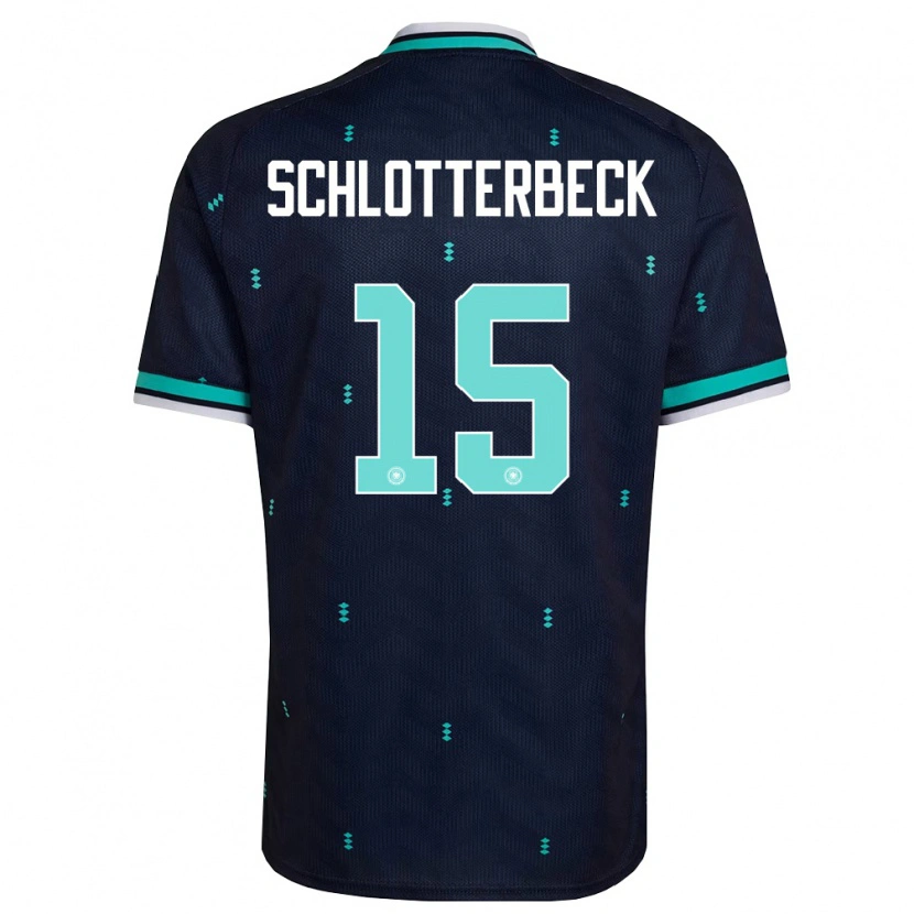 Danxen Niño Camiseta Alemania Nico Schlotterbeck #15 Marino Azul Cielo Blanco 2ª Equipación 26-28 La Camisa México