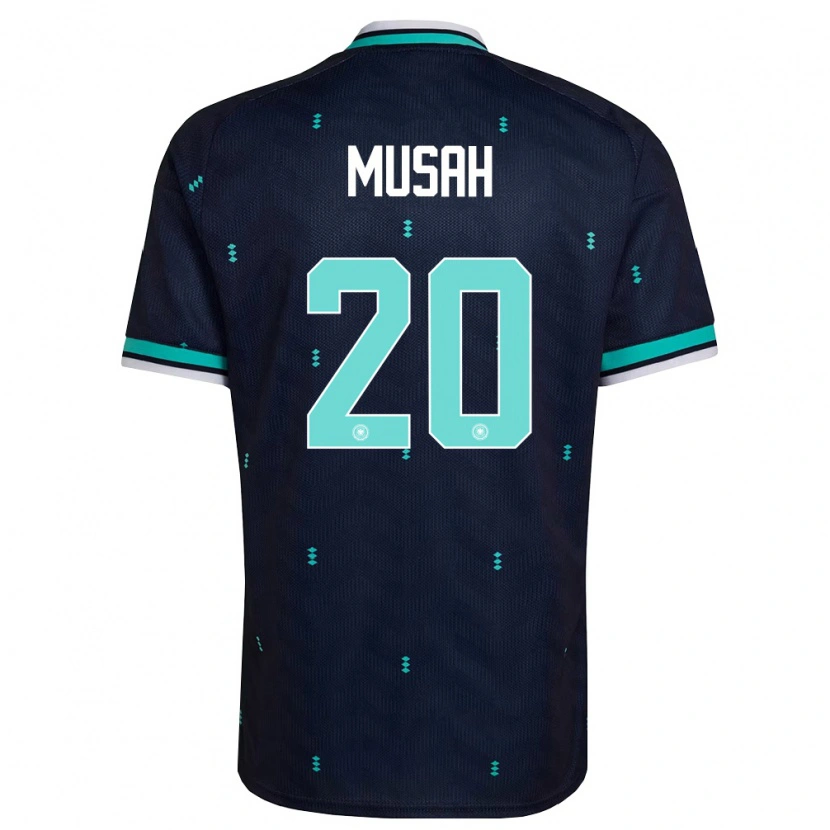 Danxen Niño Camiseta Alemania Salim Musah #20 Marino Azul Cielo Blanco 2ª Equipación 26-28 La Camisa México