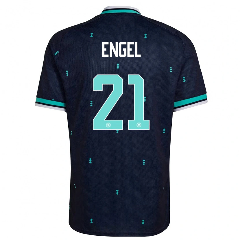 Danxen Niño Camiseta Alemania Oskar Engel #21 Marino Azul Cielo Blanco 2ª Equipación 26-28 La Camisa México