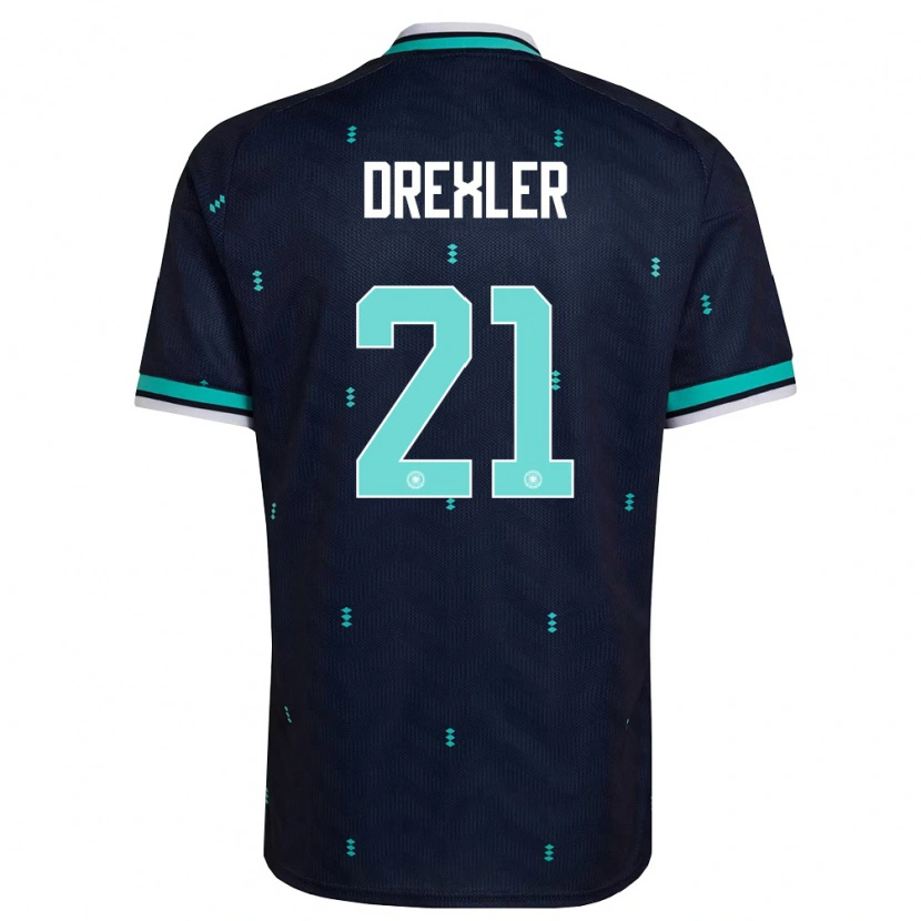 Danxen Niño Camiseta Alemania Tim Drexler #21 Marino Azul Cielo Blanco 2ª Equipación 26-28 La Camisa México